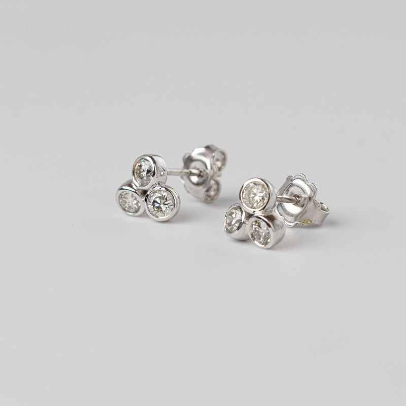 Trilogy Diamond Bezel Set Studs 0.60ct GSI