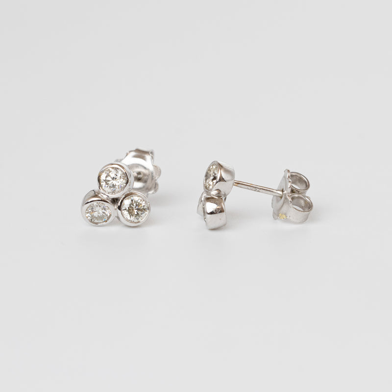 Trilogy Diamond Bezel Set Studs 0.60ct GSI