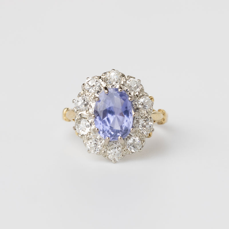 Sri Lankan Sapphire And Diamond Ring