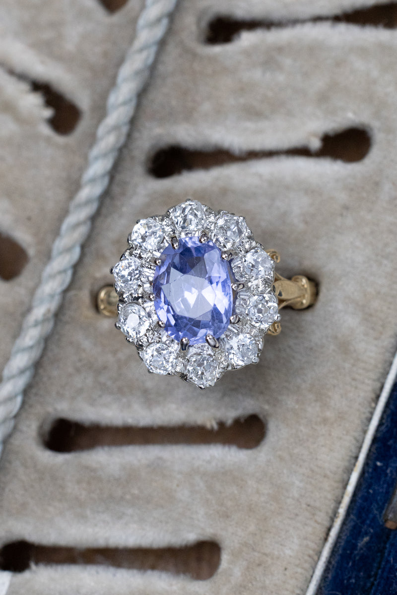 Sri Lankan Sapphire And Diamond Ring