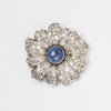 7.8 Carat Sri Lankan Sapphire And Diamond Flower Brooch