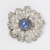 7.8 Carat Sri Lankan Sapphire And Diamond Flower Brooch