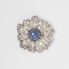 7.8 Carat Sri Lankan Sapphire And Diamond Flower Brooch