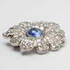 7.8 Carat Sri Lankan Sapphire And Diamond Flower Brooch