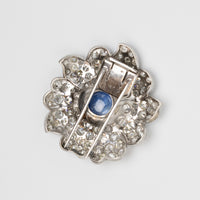 7.8 Carat Sri Lankan Sapphire And Diamond Flower Brooch