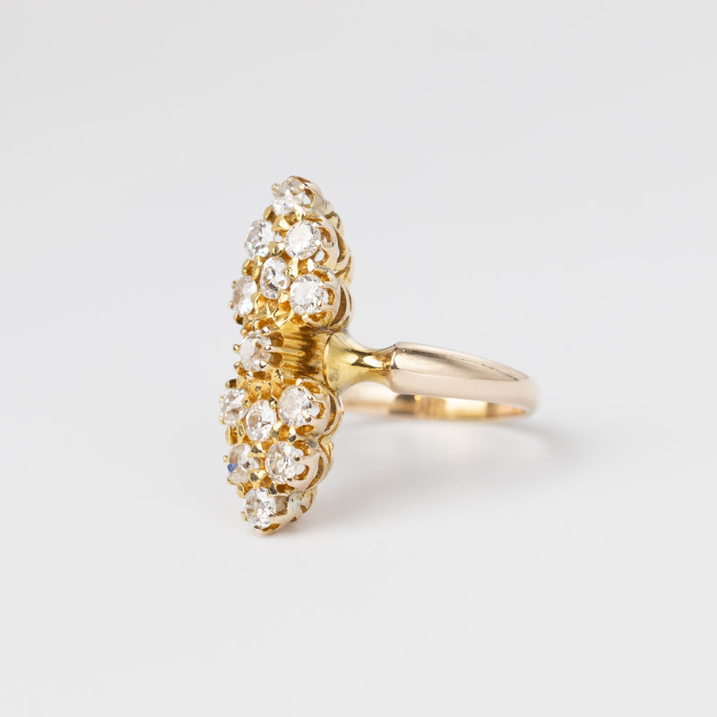 Vintage Marquise Diamond Cluster Ring