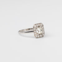 Art Deco Mine Cut Diamond Ring