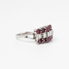Vintage Three Row Ruby And Diamond Ring