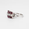 Vintage Three Row Ruby And Diamond Ring