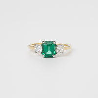 Zambian Emerald And Diamond Ring Front