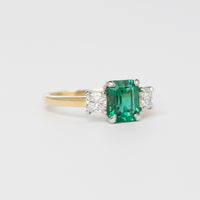 Zambian Emerald And Diamond Ring Side