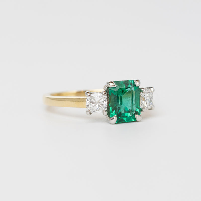 Zambian Emerald And Diamond Ring Side