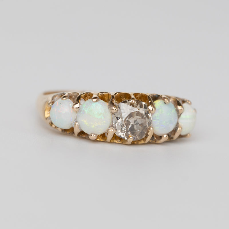 Antique Opal And Diamond Ring