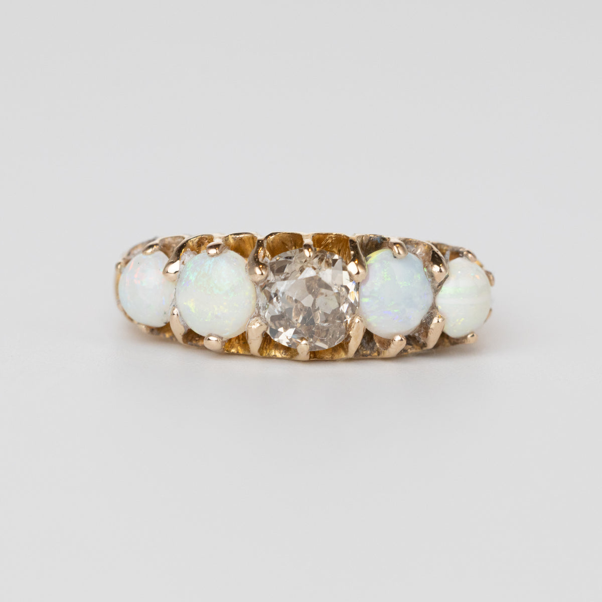 Antique Opal And Diamond Ring