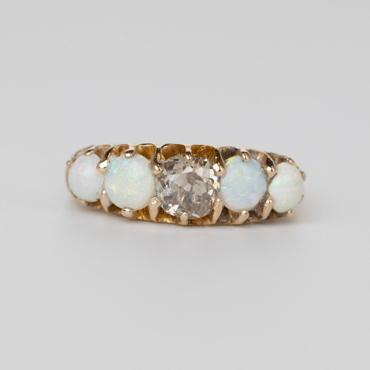 Antique Opal And Diamond Ring