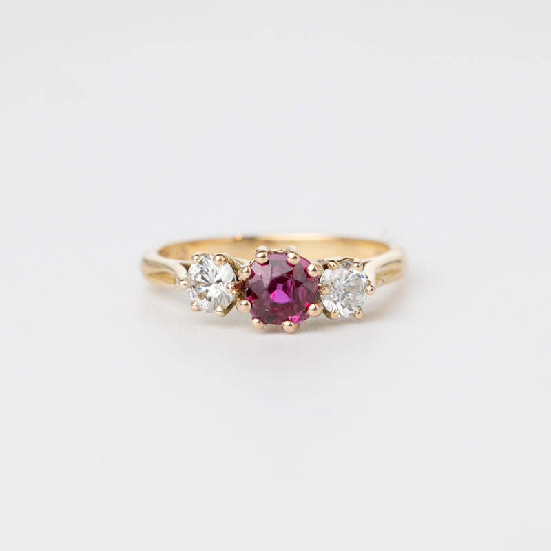 Vintage Ruby And Diamond Ring