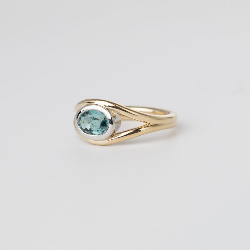 Teal Tourmaline Ring