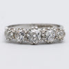 Victorian Engagement Ring In Platinum With 5 Old Cut Diamonds 1 Carat Total