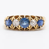 Antique Edwardian 18K Yellow Gold Sapphire And Diamond Ring