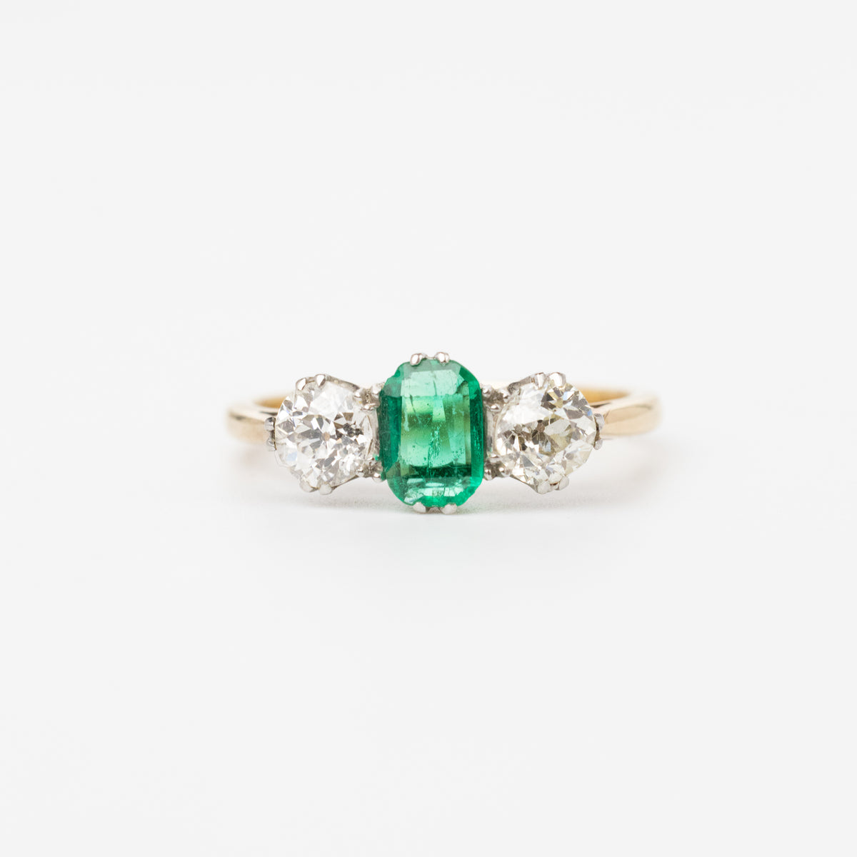 Vintage Emerald And Diamond Trilogy Ring