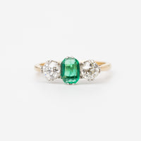 Vintage Emerald And Diamond Trilogy Ring