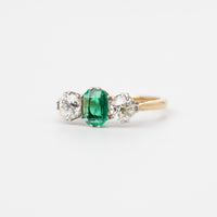 Vintage Emerald And Diamond Trilogy Ring