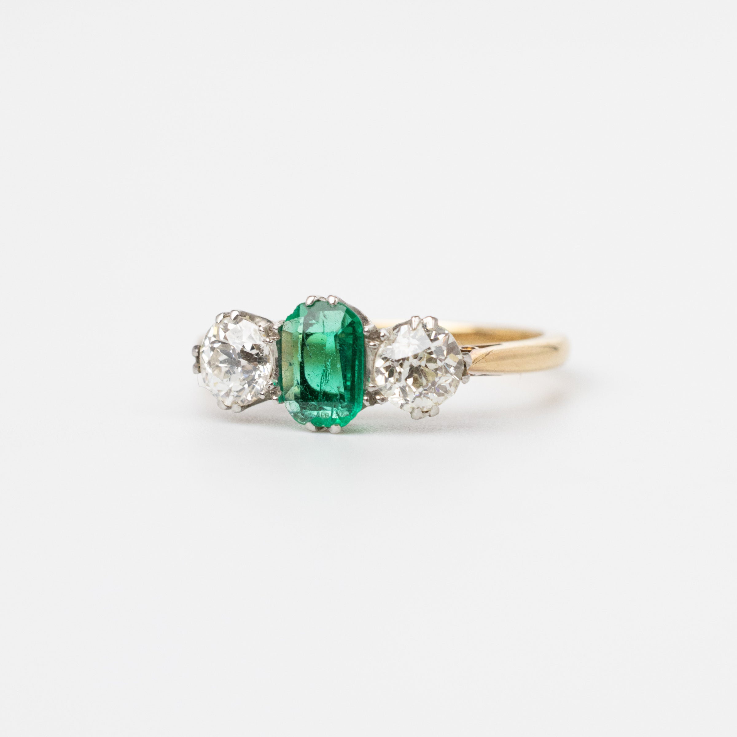 Vintage Emerald And Diamond Trilogy Ring