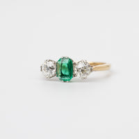 Vintage Emerald And Diamond Trilogy Ring
