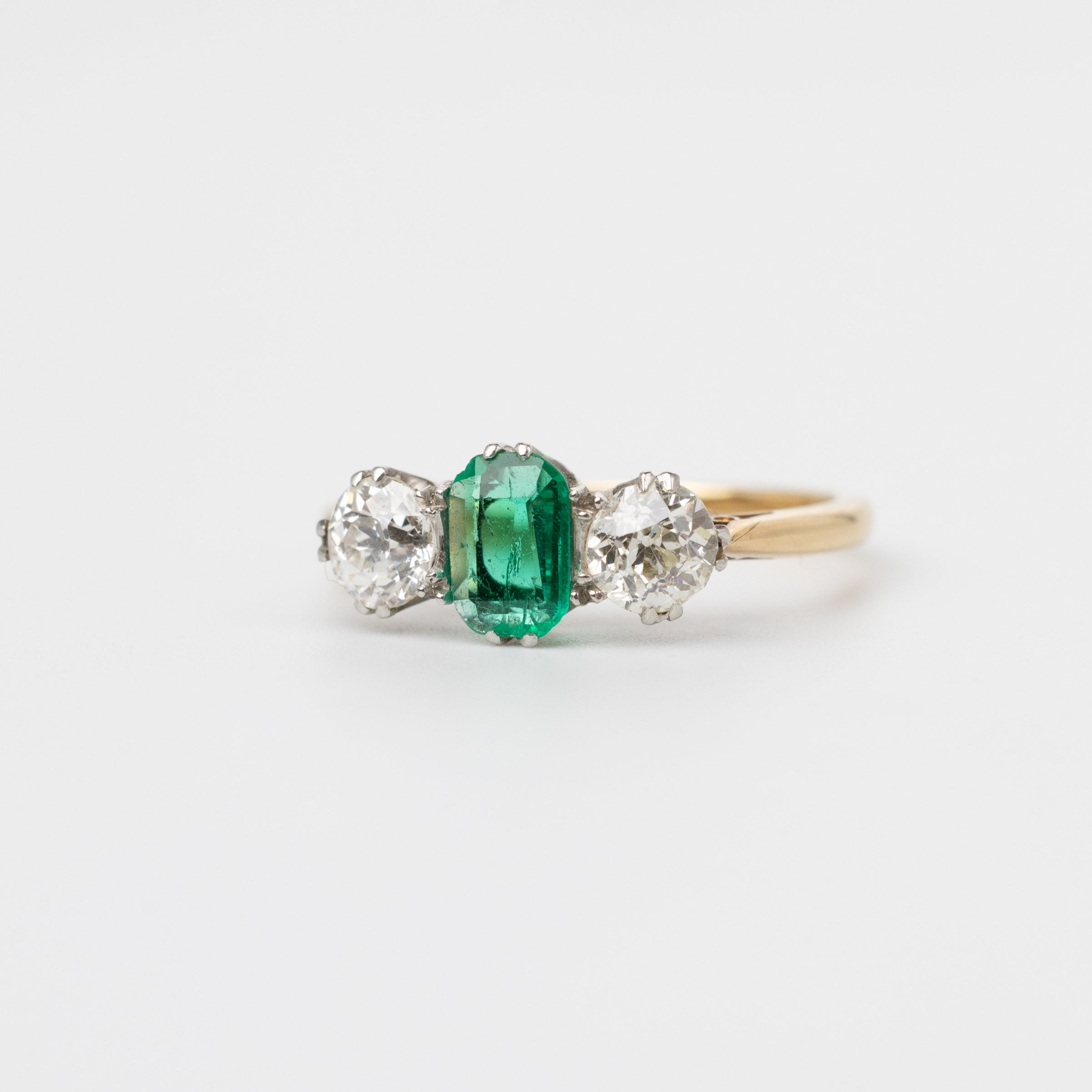 Vintage Emerald And Diamond Trilogy Ring