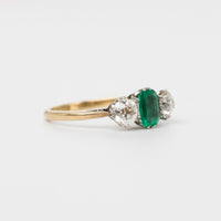 Vintage Emerald And Diamond Trilogy Ring