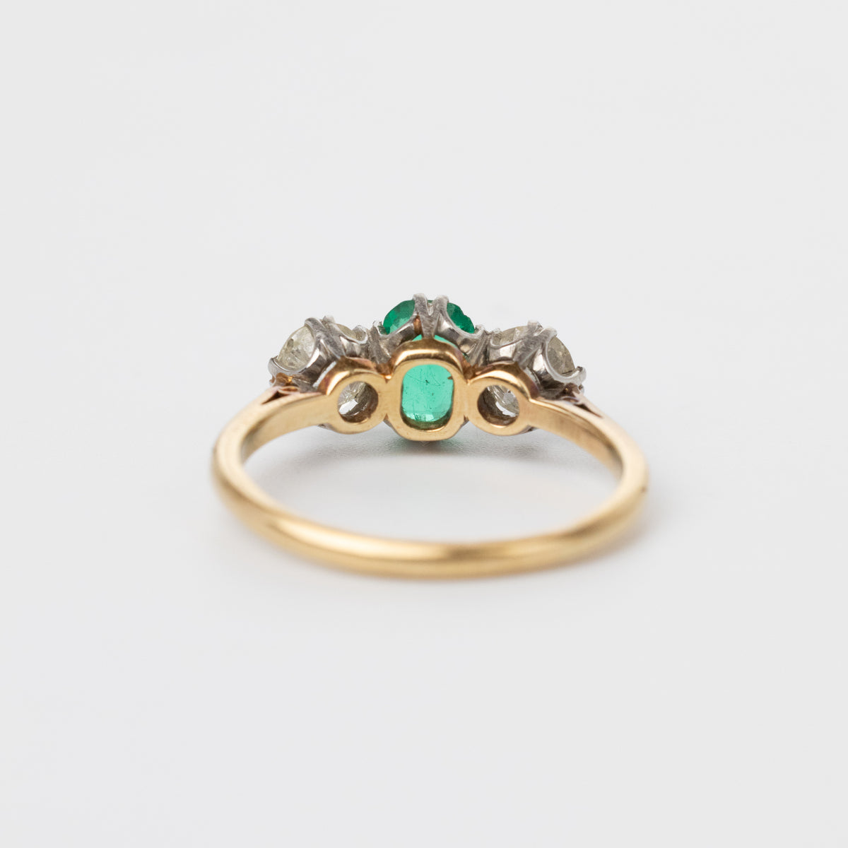 Vintage Emerald And Diamond Trilogy Ring