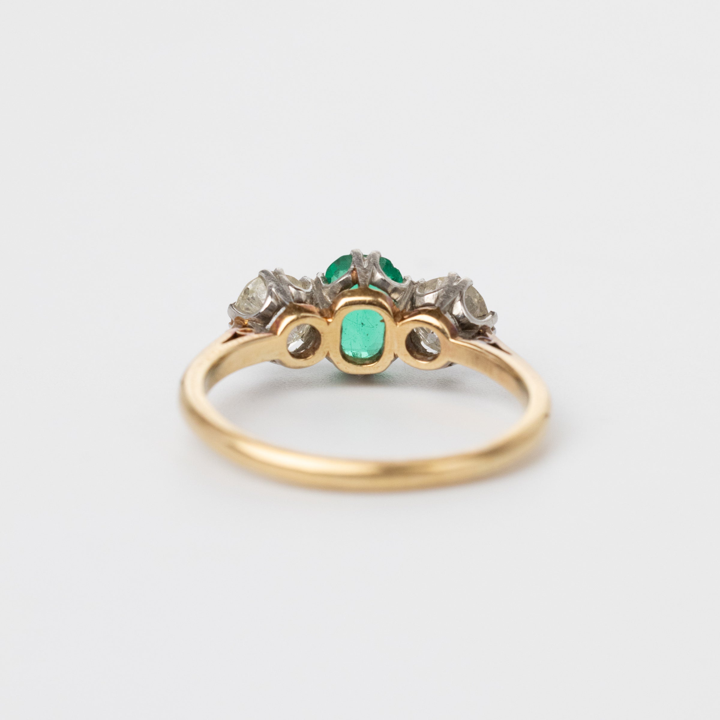 Vintage Emerald And Diamond Trilogy Ring