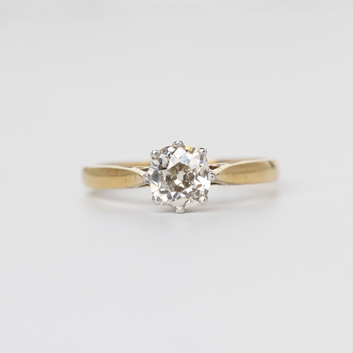 0.75 Carat Mine-Cut Diamond Engagement Ring