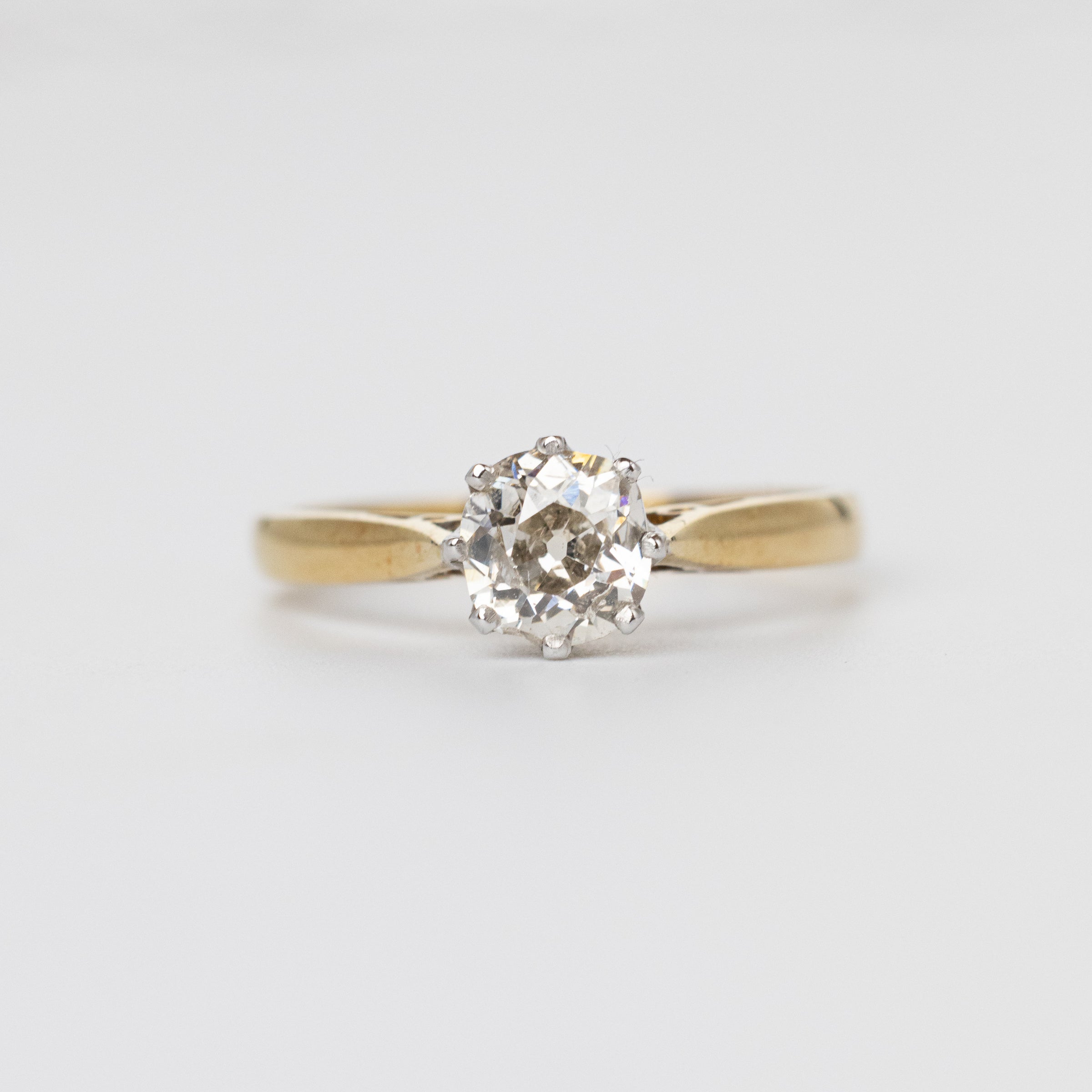 0.75 Carat Mine-Cut Diamond Engagement Ring