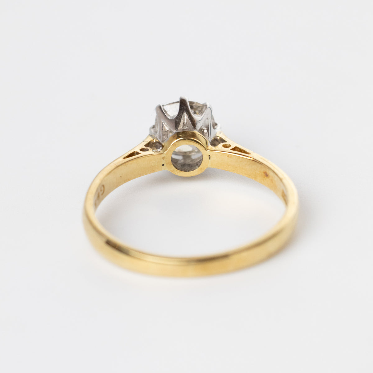 0.75 Carat Mine-Cut Diamond Engagement Ring