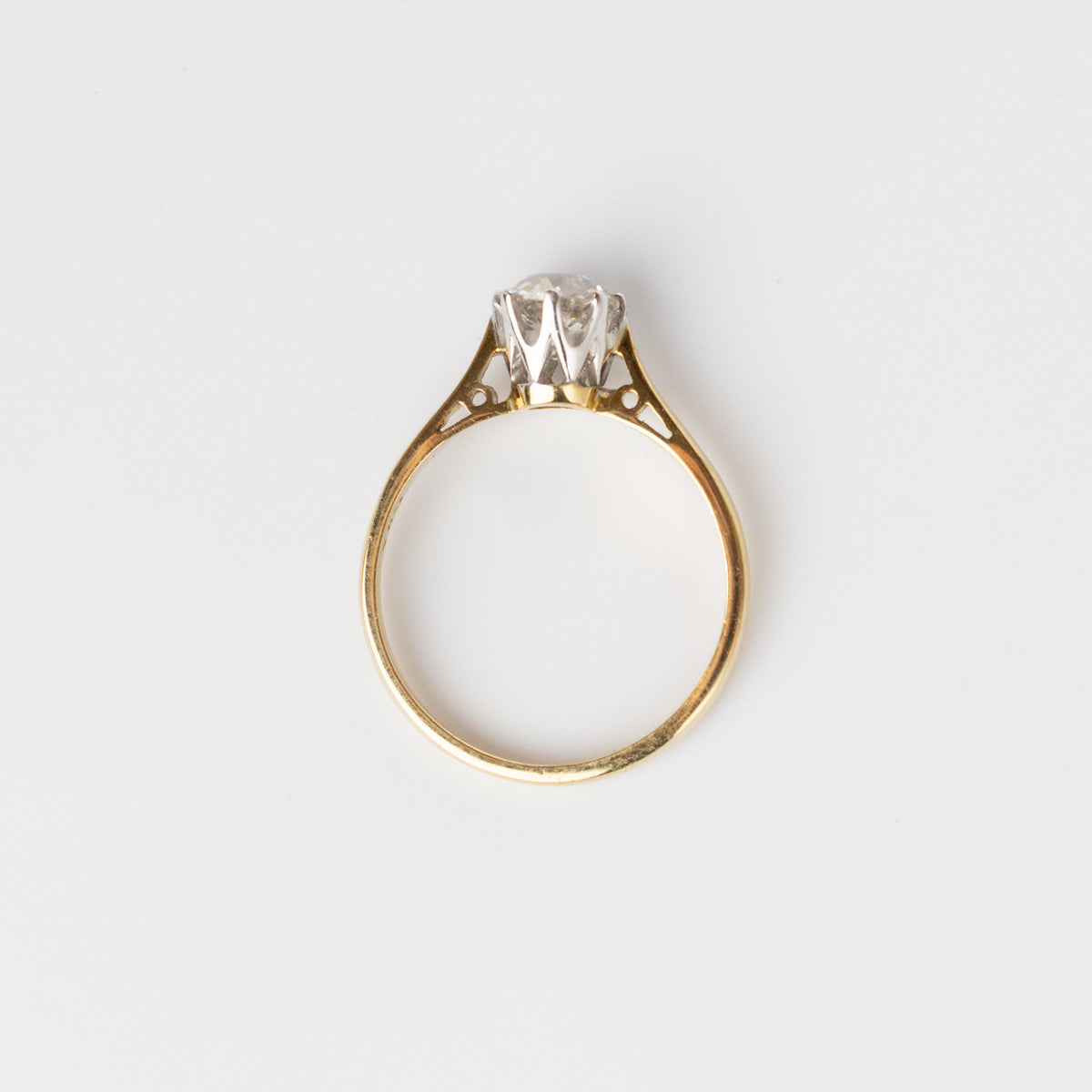 0.75 Carat Mine-Cut Diamond Engagement Ring