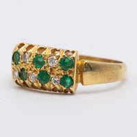 Emerald And Diamond 18K Yellow Gold Ring