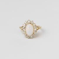 Opal And Old-Cut Diamond Ring
