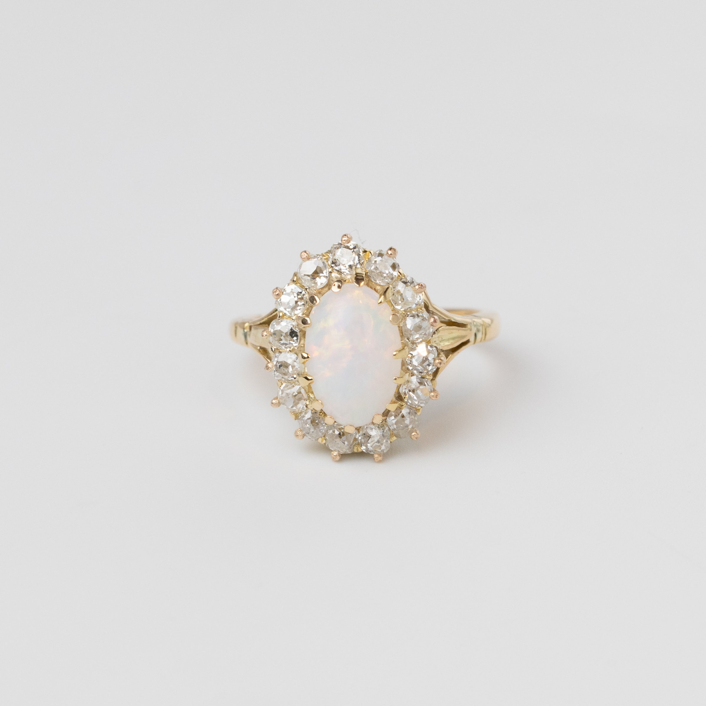 Opal And Old-Cut Diamond Ring