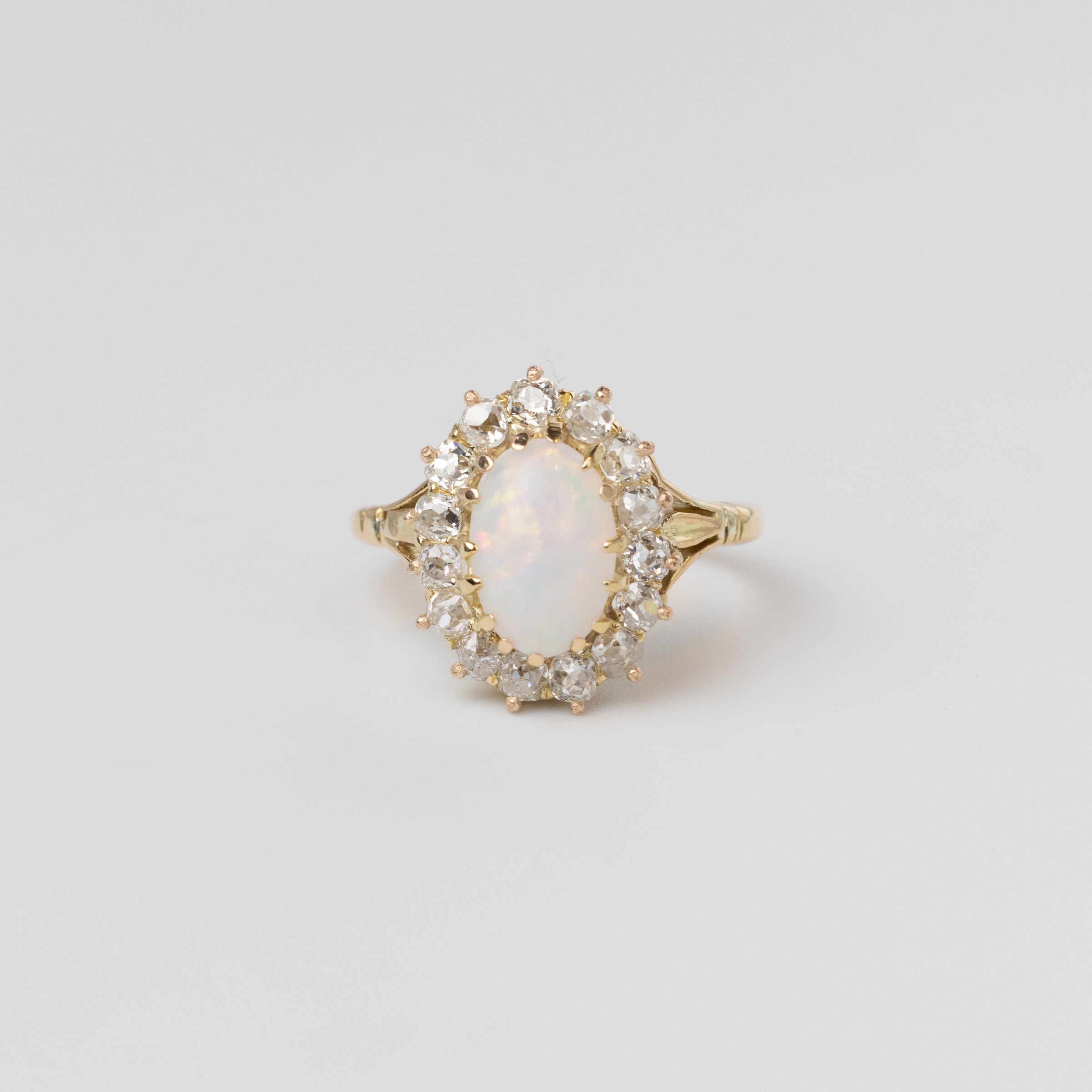 Opal And Old-Cut Diamond Ring