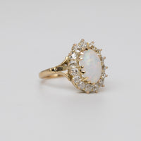 Opal And Old-Cut Diamond Ring