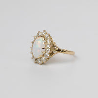 Opal And Old-Cut Diamond Ring