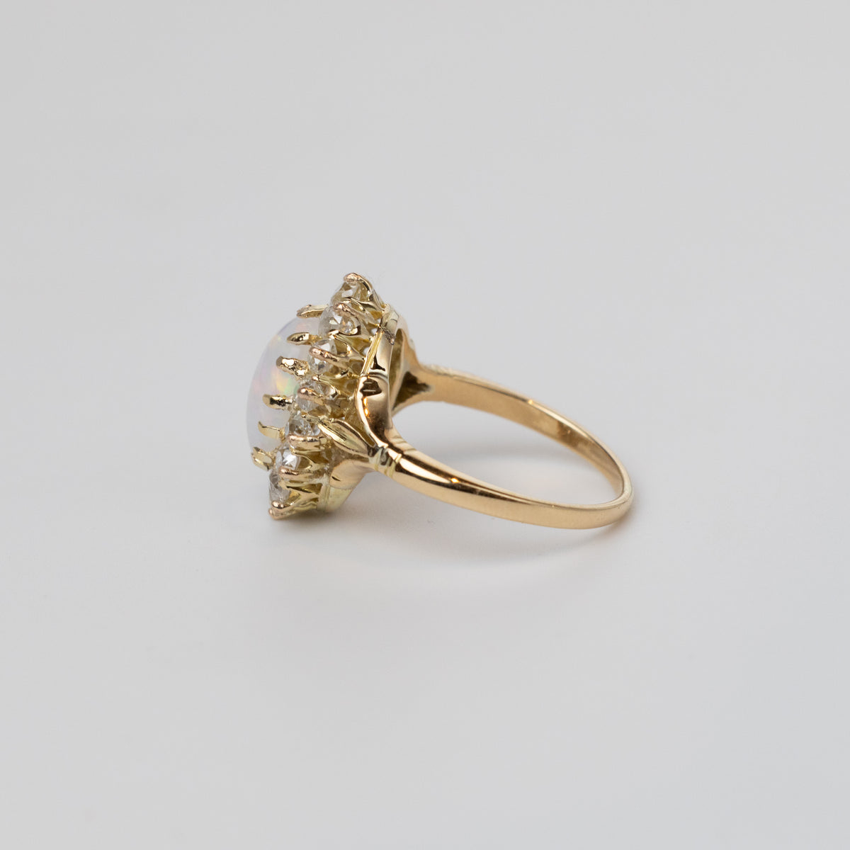 Opal And Old-Cut Diamond Ring