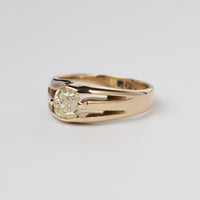 Antique 1 Carat Mine-Cut Diamond Signet Ring