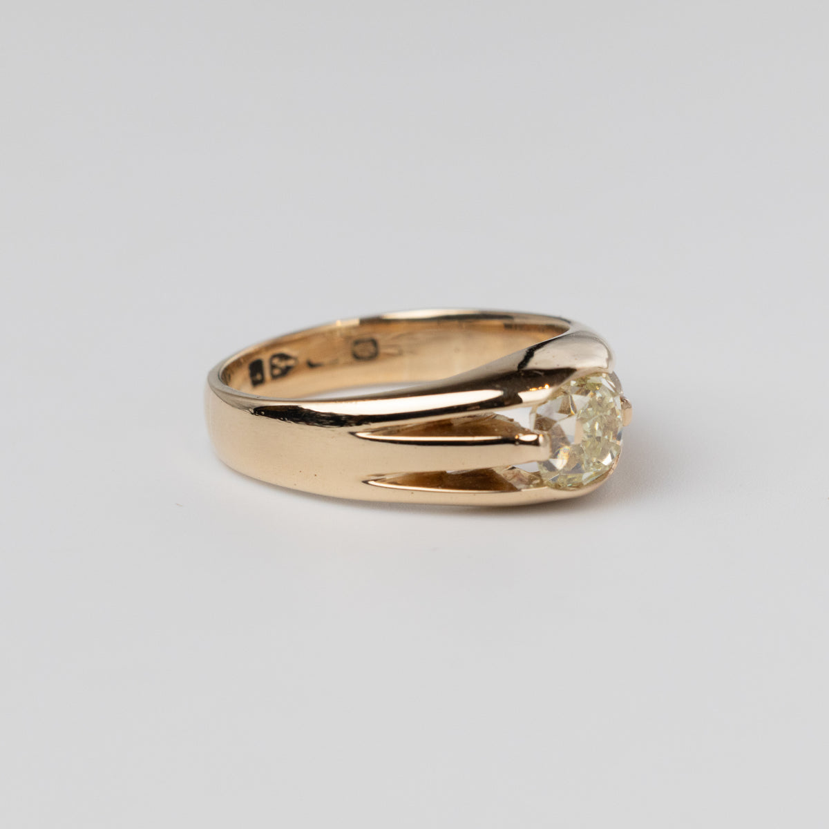 Antique 1 Carat Mine-Cut Diamond Signet Ring