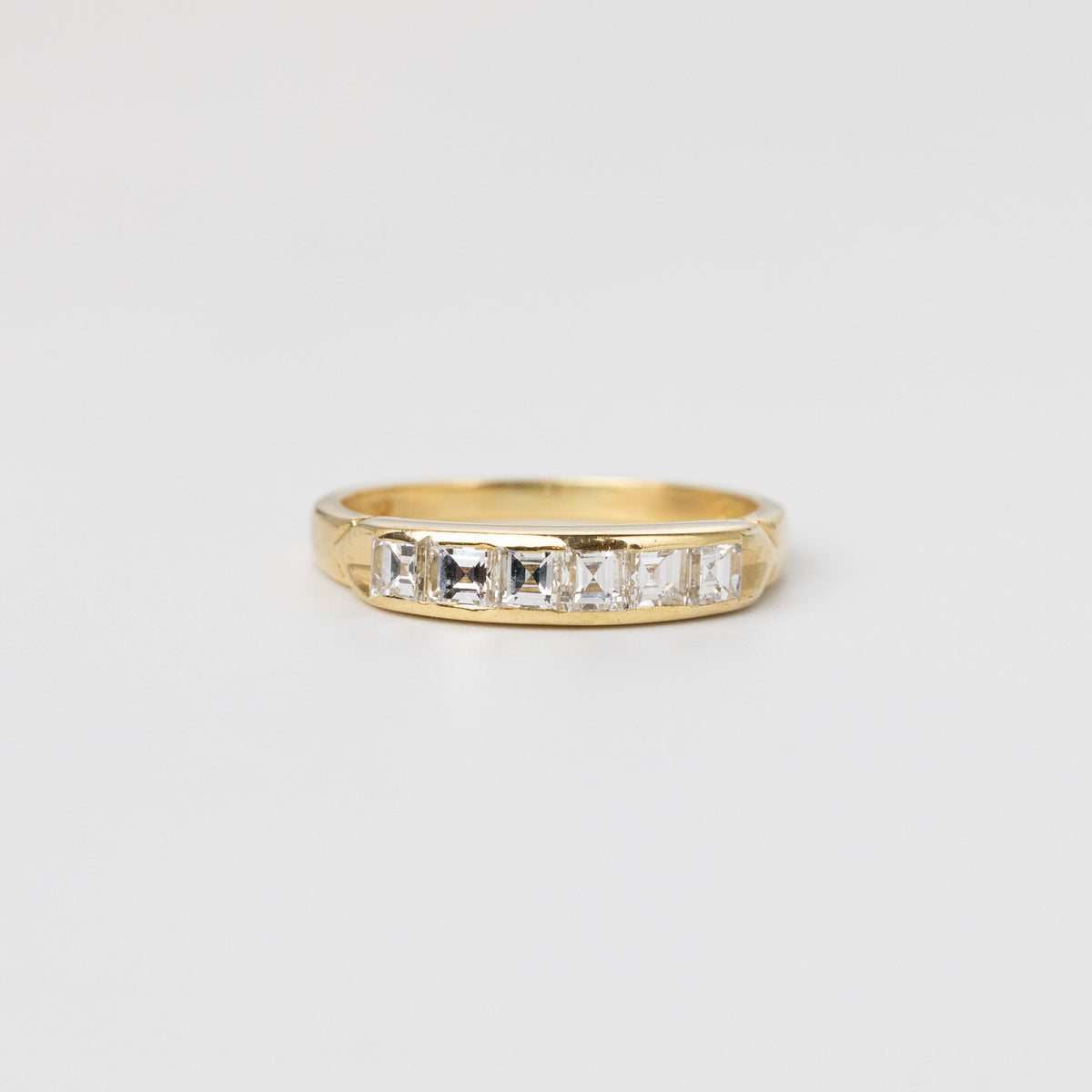 Vintage Princess-Cut Channel Set Eternity Ring