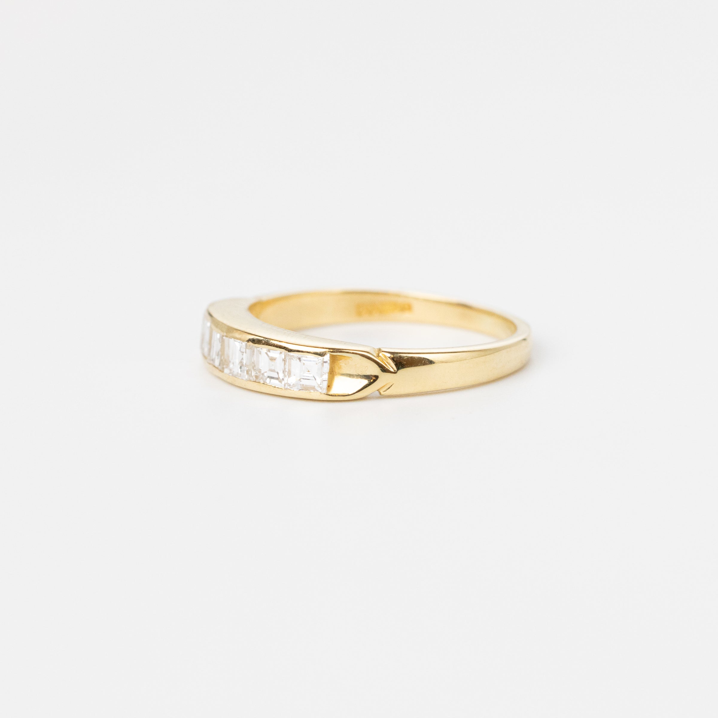 Vintage Princess-Cut Channel Set Eternity Ring