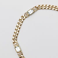 14K Diamond And Aquamarine Bracelet