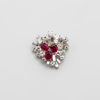 Platinum 3.60ct Ruby And Diamond Brooch