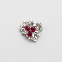 Platinum 3.60ct Ruby And Diamond Brooch